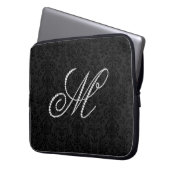 Eleganter Letter M Sparkling Diamonds Monogram Laptopschutzhülle (Vorderseite Links)