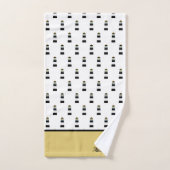 Eleganter Leuchtturm aus Nautical Gold und Black S Badhandtuch Set (Handtuch)