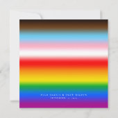 Eleganter LGBTQ+-Fortschrittsstolz auf Hochzeit Save The Date (Rückseite)