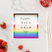 Eleganter LGBTQ+-Fortschrittsstolz auf Hochzeit Serviette (Beispiel)