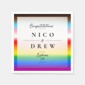 Eleganter LGBTQ+-Fortschrittsstolz auf Hochzeit Serviette (Vorderseite)