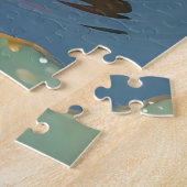 Eleganter Libellen-Rosa-Lotus-Jugendstil-Rahmen Puzzle (Seite)