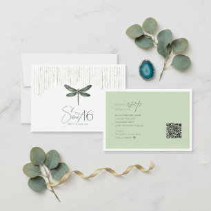 Eleganter Libellen-Süßigkeiten-16-Salbei-Grün-ID13 RSVP Karte