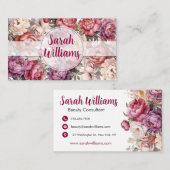 Eleganter Lichtmaroon und Beige Flora Visitenkarte (Vorne/Hinten)