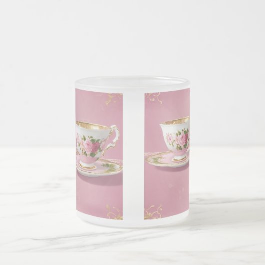 Eleganter Lichtrosa Keramik Mattglastasse (Mittel)