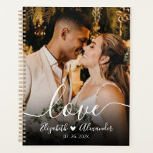 Eleganter Liebe Script Foto Hochzeitsplaner
