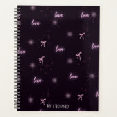 Eleganter Liebe-Themed Black Ästhetical Planner Planer (Vorderseite)