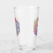 Eleganter Liebe Zitat Glitzer Gold Rosa Blaues Spa Glas (Rechts)