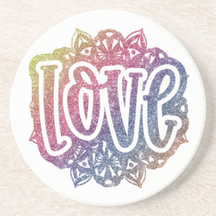 Eleganter Liebe Zitat Glitzer Sparkle Romance Getränkeuntersetzer