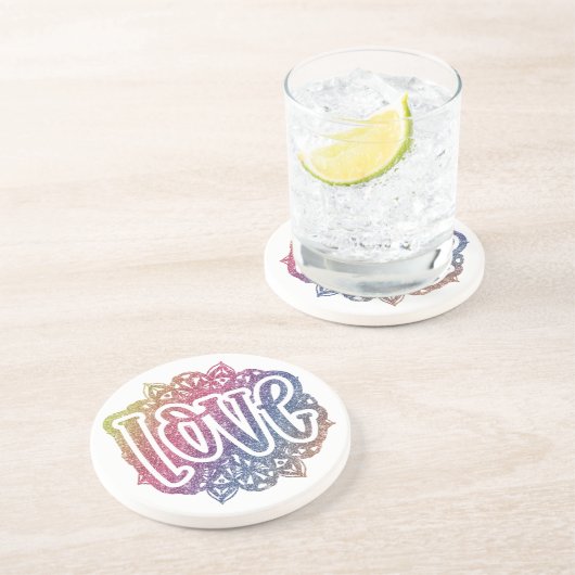 Eleganter Liebe Zitat Glitzer Sparkle Romance Getränkeuntersetzer (Seite)