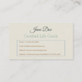 Eleganter Life Coach Visitenkarte (Rückseite)