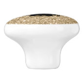 Eleganter Light Gold Glitzer Print Black Monogram Keramikknauf (Seitenansicht)
