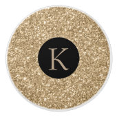 Eleganter Light Gold Glitzer Print Keramikknauf (Vorderseite)