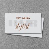 Eleganter Light Gray Brown Bold Friseur Salon Visitenkarte