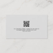 Eleganter Light Gray Luxury Minimal QR CODE Visitenkarte (Rückseite)