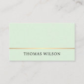 Eleganter Light Green Imitats Gold Line Consultant Visitenkarte (Vorderseite)