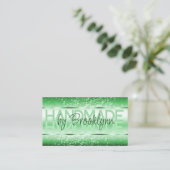 Eleganter Light Green Luxury Sparkle Glitzer Glam Visitenkarte (Stehend Vorderseite)