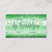Eleganter Light Green Luxury Sparkle Glitzer Glam Visitenkarte (Vorderseite)