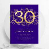 Eleganter Lila 30. Geburtstag Einladung