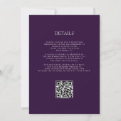 Eleganter Lila Agate Silver Pum QR Code Wedding Einladung (Rückseite)