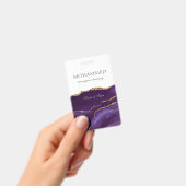 Eleganter Lila Agate-Skript benutzerdefinierter Mi Ausweis (Handheld)