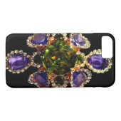 Eleganter Lila Amethyst Diamonds Emeralds Schmuck Case-Mate iPhone Hülle (Rückseite (Horizontal))