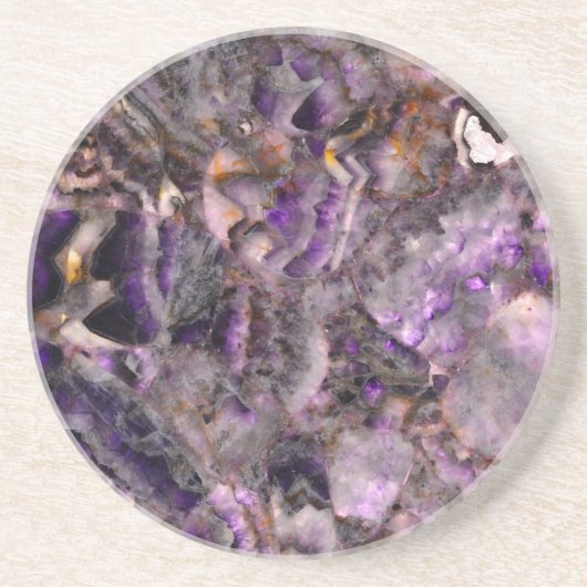 Eleganter lila Amethystquartz-Marmorgranit Getränkeuntersetzer (Vorne)