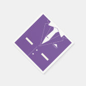 Eleganter Lila Anzug & White Necktie - Name hinzuf Serviette (Ecke)