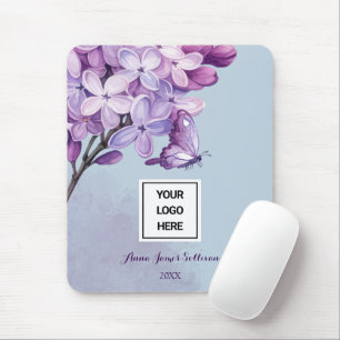 Eleganter lila Aquarell-Blumen-Hochzeitsplaner Mousepad