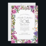 Eleganter Lila Aquarellblumen 30. Geburtstag Einladung<br><div class="desc">Elegante lila Aquarellblütenfrauen zum 30. Geburtstag Party Einladung mit einem niedlichen Drehbuch Schriftart. Text ist anpassbar,  also machen Sie es zu Ihrem eigenen. Kontaktieren Sie uns für Hilfe bei der Anpassung oder um passende Produkte anzufordern.</div>