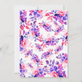 Eleganter Lila Aquarellblumen 50. Geburtstag Einladung (Rückseite)
