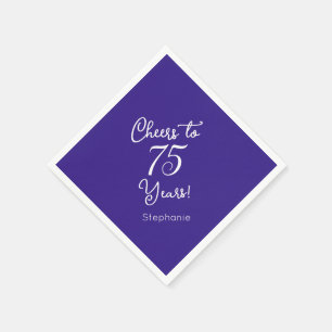 Eleganter Lila Beifall bis 75 Jahre 75. Geburtstag Serviette
