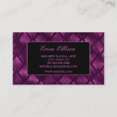 Eleganter Lila Black Art Deco Hochzeitsplaner Visitenkarte (Rückseite)