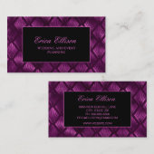 Eleganter Lila Black Art Deco Hochzeitsplaner Visitenkarte (Vorne/Hinten)
