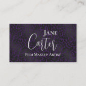 Eleganter Lila Black Leopard Film Makeup Artist Visitenkarte (Vorderseite)