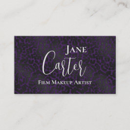 Eleganter Lila Black Leopard Film Makeup Artist Visitenkarte