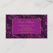 Eleganter Lila Black Leopard-Hochzeitsplaner Visitenkarte (Rückseite)