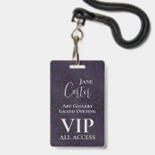 Eleganter Lila Black Leopard VIP All Access Pass Ausweis (Vorderseite mit Lanyard)