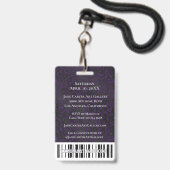 Eleganter Lila Black Leopard VIP All Access Pass Ausweis (Rückseite mit Lanyard)