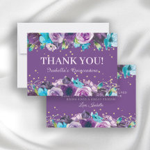 Eleganter Lila Blauer Blumenstrauß Quinceñera Gebu