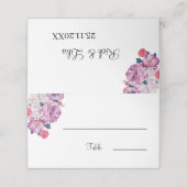 Eleganter Lila Blume Personalisierter Hochzeitstis Platzkarte (Außenseite Aufgefaltet)