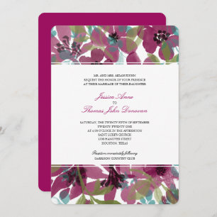 Eleganter Lila Blumengarten Hochzeit Einladung