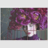 Eleganter Lila Blumenhut Seidenpapier (Vorderseite)