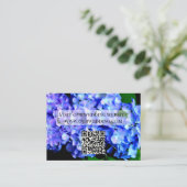 Eleganter lila Blumenhydrangeas QR-Code Begleitkarte (Stehend Vorderseite)