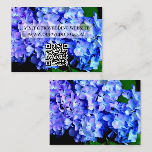 Eleganter lila Blumenhydrangeas QR-Code Begleitkarte (Vorne/Hinten)