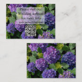 Eleganter lila Blumenhydrangeas QR-Code Begleitkarte (Vorne/Hinten)