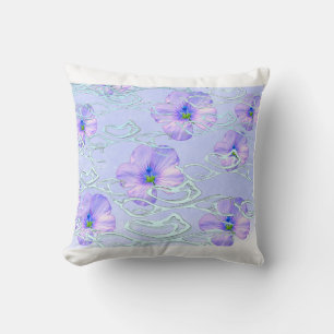 Eleganter Lila Blumenkoffer - Botanische Kunst D Kissen