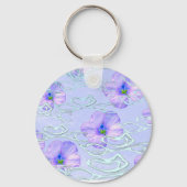 Eleganter Lila Blumenkoffer - Botanische Kunst D Schlüsselanhänger (Rückseite)