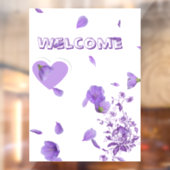 Eleganter Lila Blumenmoon Hochzeit Unity Candle Se Fensteraufkleber (Blatt 2)