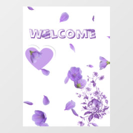 Eleganter Lila Blumenmoon Hochzeit Unity Candle Se Fensteraufkleber